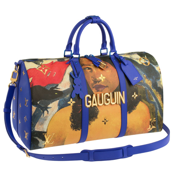 Louis Vuitton Keepall Bandouliere 50 Masters Jeff Koons Gauguin Blue Travel Bag - Picture 1 of 10